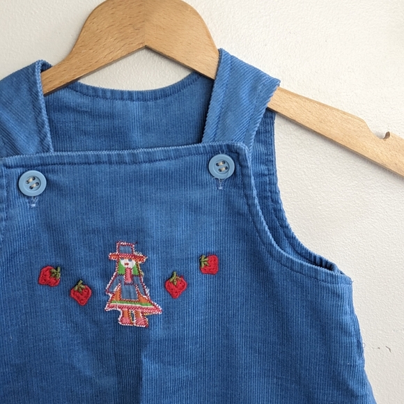 🍓Vtg Corduroy Farm Girl Overall Dress, Embroidered, Size 2T - Picture 5 of 7